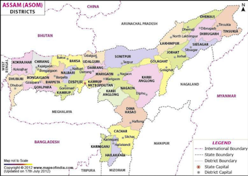 Map of Assam